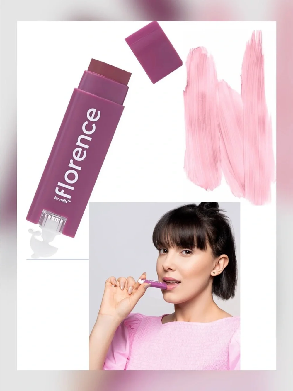 Florence by Mills Oh Whale! Tinted Lip Balm (Plum & Acai) NIB 4.5 g / 0.15 oz